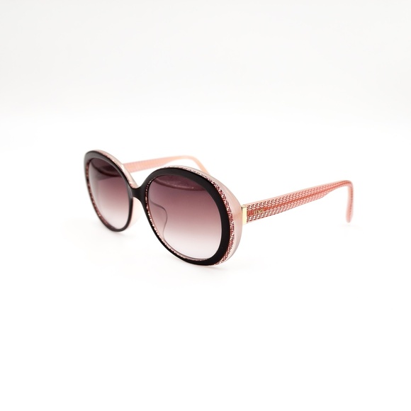 Fendi Accessories - Fendi Oval Oversized Burgundy Logo Designer FF 7PHK8 Sunglasses